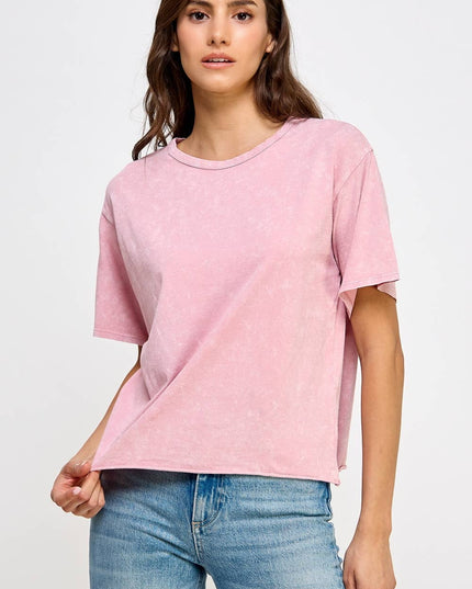 Blank Mineral Washed Long Cropped T-Shirt