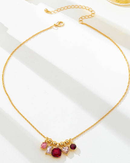 Multicolor Crystal Cluster Charm Pendant Necklace | 80N93296