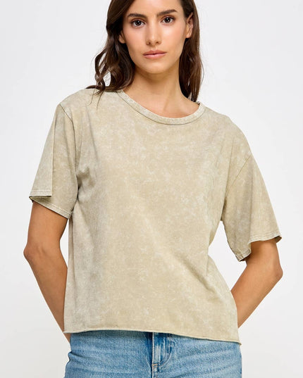 Blank Mineral Washed Long Cropped T-Shirt