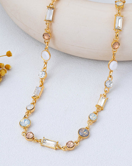 Mixed-Cut Crystal Station Statement Necklace | 80N93306