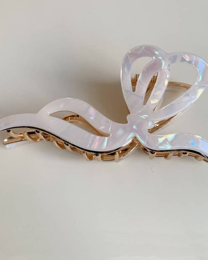 PREMIUM PVC TOILE PATTERN BOW HAIR CLAW CLIPS | 40H928