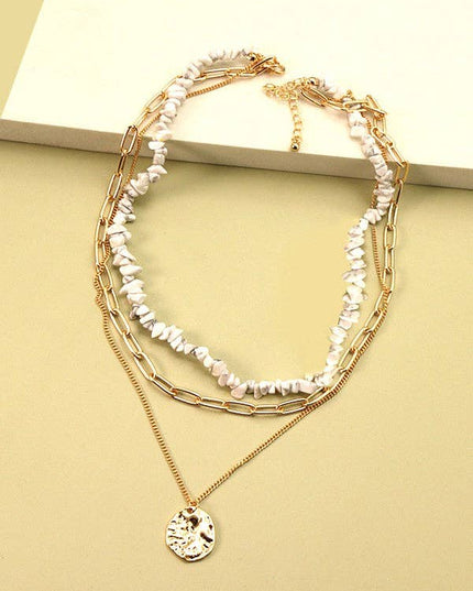 NATURAL STONE LAYER NECKLACE | 25N370