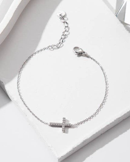 18K STAINLESS STEEL TARNISH FREE CROSS BRACELET | 40B5201